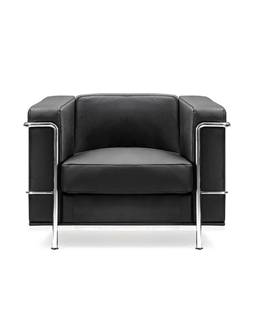 Reception Chair Black Belmont Armchair Leather Faced BSL/X200/BK by Eliza Tinsley Nautilus - enlarged view