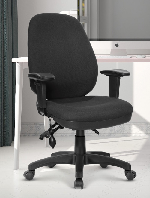 Office Chair Black Harrison High Back Fabric Operator Chair BCF/K384/BK by Nautilus - enlarged view