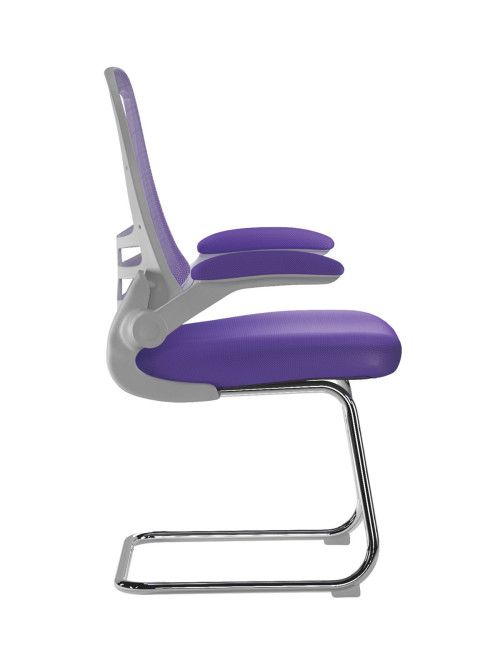 Mesh Visitor Chair Purple Luna Reception Chair BCM/L1302V/WH-PL by Eliza Tinsley - enlarged view