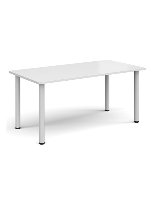 Rectangular Meeting Table White 1600mm Wide Table DRL1600-C-WH by Dams - enlarged view