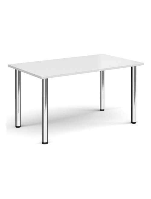 Rectangular Meeting Table White 1400mm Wide Table DRL1400-C-WH by Dams