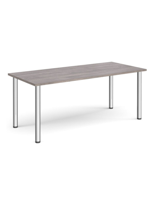 Rectangular Meeting Table Grey Oak 1800mm Wide Table DRL1800-C-GO by Dams