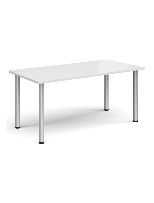 Rectangular Meeting Table White 1600mm Wide Table DRL1600-C-WH by Dams - enlarged view