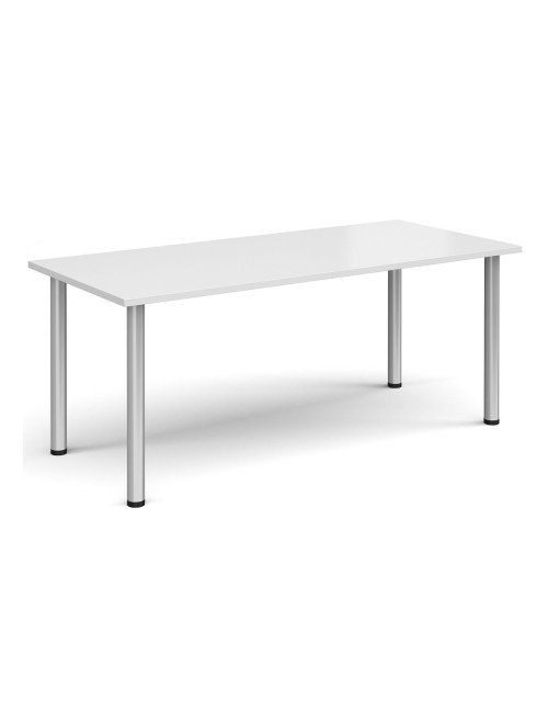 Rectangular Meeting Table White 1800mm Wide Table DRL1800-C-WH by Dams - enlarged view