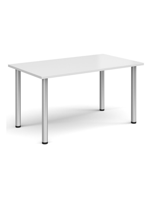 Rectangular Meeting Table White 1400mm Wide Table DRL1400-C-WH by Dams - enlarged view