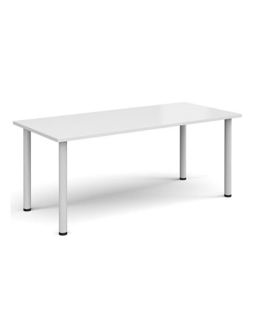 Rectangular Meeting Table White 1800mm Wide Table DRL1800-C-WH by Dams - enlarged view