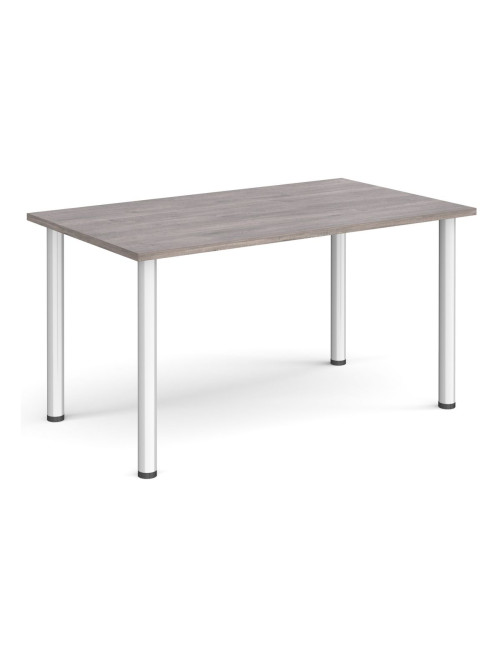 Rectangular Meeting Table Grey Oak 1400mm Wide Table DRL1400-C-GO by Dams - enlarged view