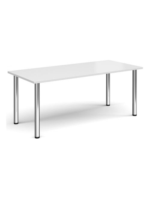 Rectangular Meeting Table White 1800mm Wide Table DRL1800-C-WH by Dams