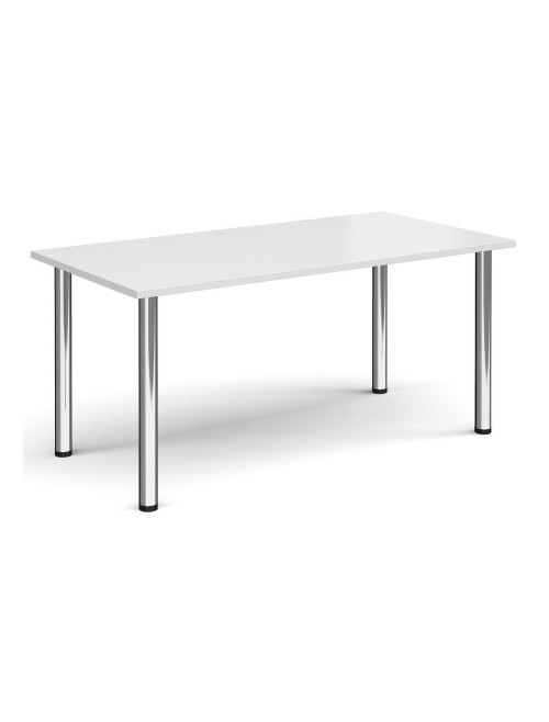 Rectangular Meeting Table White 1600mm Wide Table DRL1600-C-WH by Dams