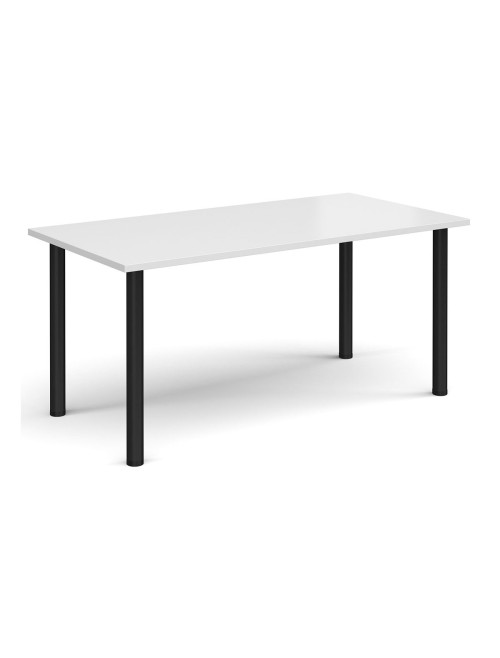 Rectangular Meeting Table White 1600mm Wide Table DRL1600-C-WH by Dams - enlarged view