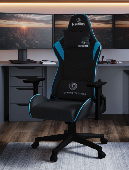 Office Chairs Blue/Black Apollo Ergonomic Gaming Chair by Nautilus - enlarged view