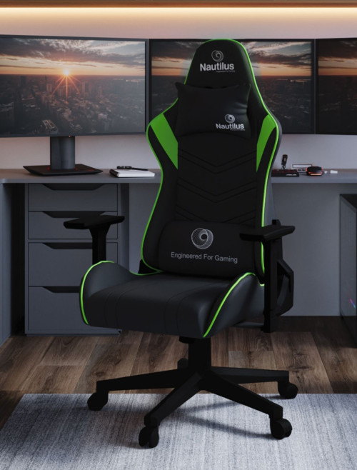 Office Chairs Green/Black Apollo Ergonomic Gaming Chair by Nautilus - enlarged view