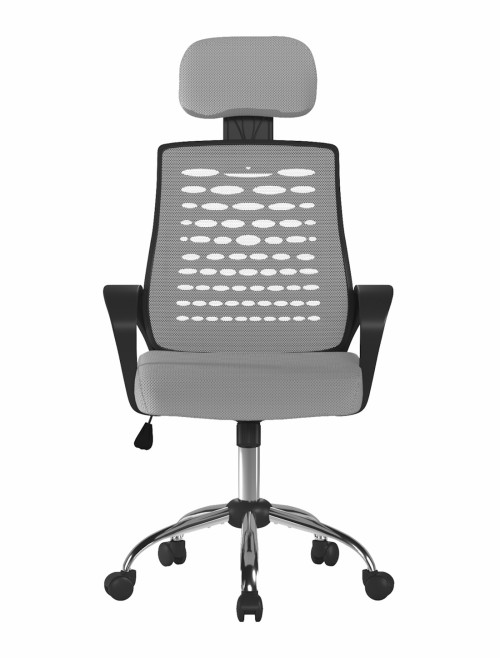 Mesh Office Chair Grey Sigma High Back Mesh Chair by Nautilus - enlarged view