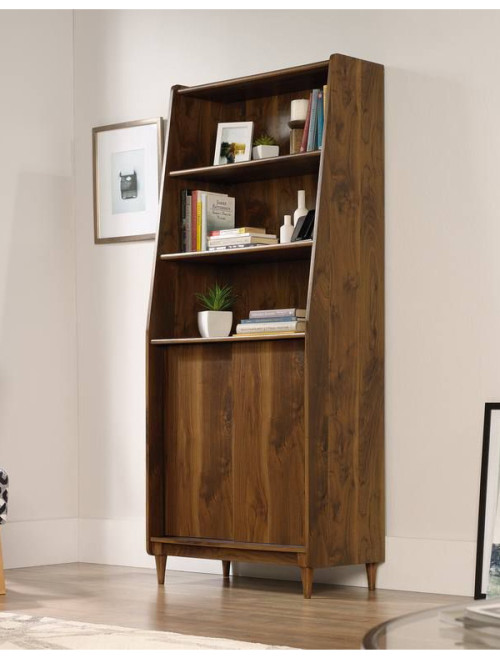 Wide Bookcase Hampstead Park Walnut Storage Cabinet by Teknik - enlarged view