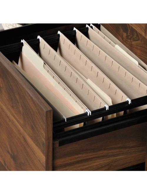 Narrow Bookcase Hampstead Park Walnut Storage Cabinet by Teknik - enlarged view