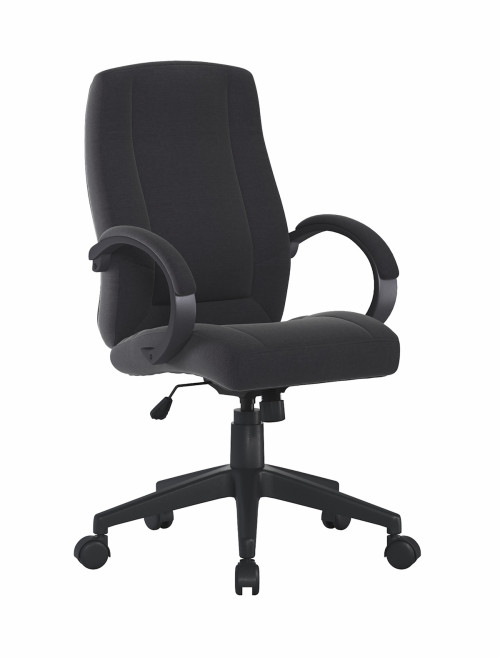 Office Chair Black Dorset High Back Fabric Managers Chair BCF/B432/BK by Nautilus - enlarged view