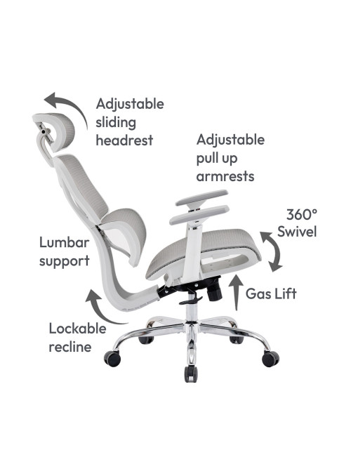 Mesh Office Chair Grey Elite Executive Chair 254-11-03-04-01 - enlarged view
