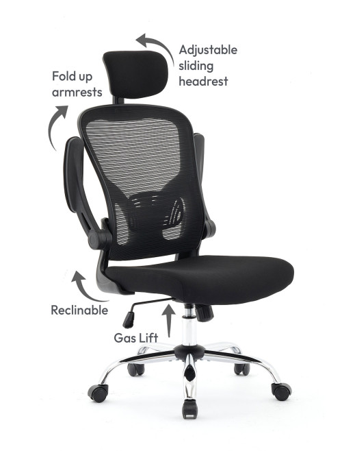 Mesh Office Chair Black Prime Plus Computer Chair 252-11-01-01-01 - enlarged view