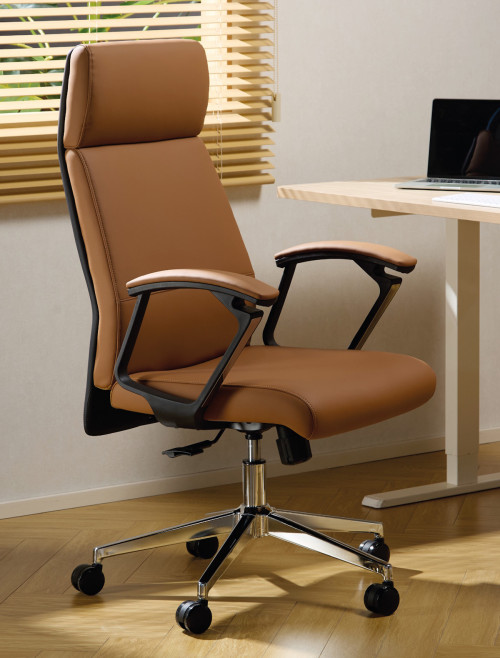 Office Chair Tan London Faux Leather Executive Chair CH-LON-TAN