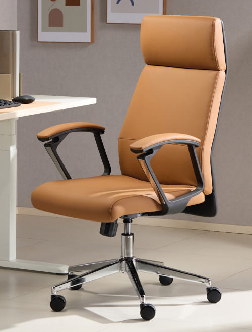 Office Chair Tan London Faux Leather Executive Chair CH-LON-TAN - enlarged view
