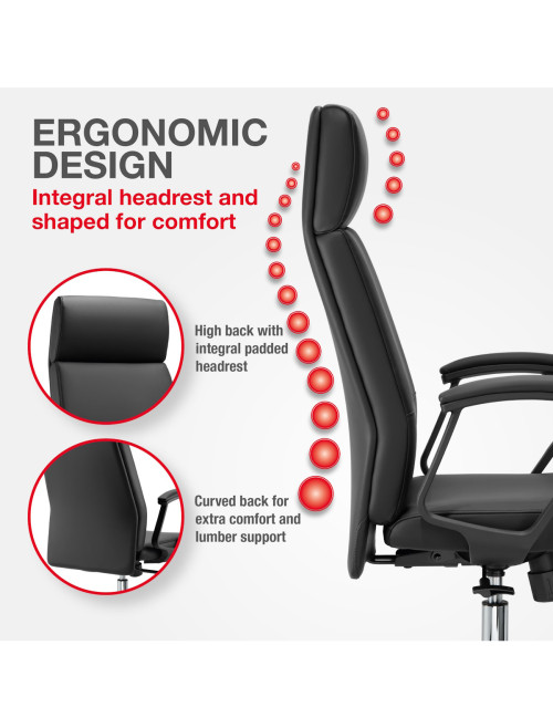 Office Chair Black London Faux Leather Executive Chair CH-LON-BLK - enlarged view