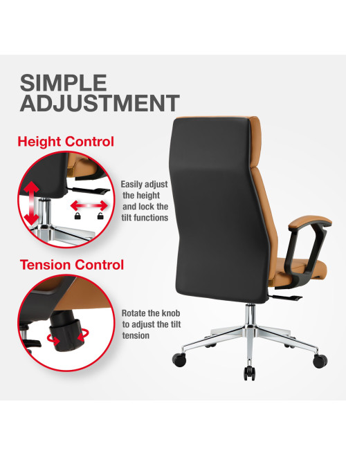 Office Chair Tan London Faux Leather Executive Chair CH-LON-TAN - enlarged view