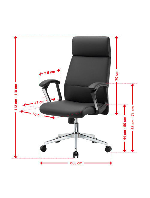 Office Chair Black London Faux Leather Executive Chair CH-LON-BLK - enlarged view