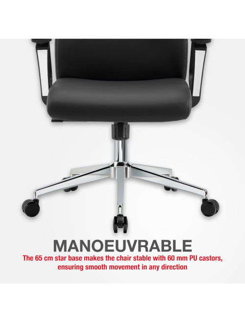 Office Chair Black London Faux Leather Executive Chair CH-LON-BLK - enlarged view