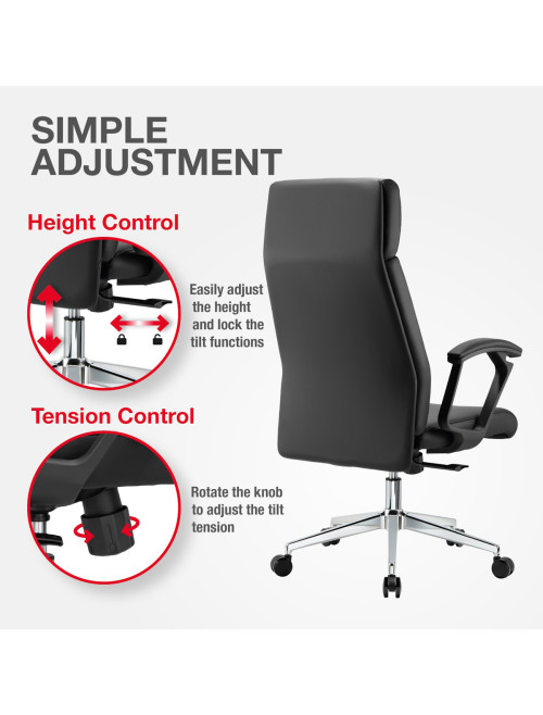 Office Chair Black London Faux Leather Executive Chair CH-LON-BLK - enlarged view