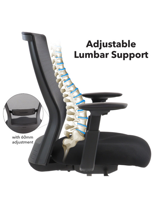 Mesh Office Chair Black Yasmin Operator Chair YAS300T1-K - enlarged view