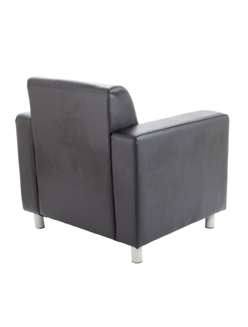 Reception Seating Black Iceberg Leather Faced Armchair OF0300BK - enlarged view