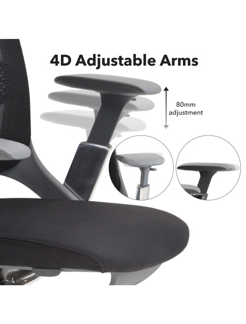 Mesh Office Chair Black Holden Mesh Operator Chair HOL300T1-K - enlarged view