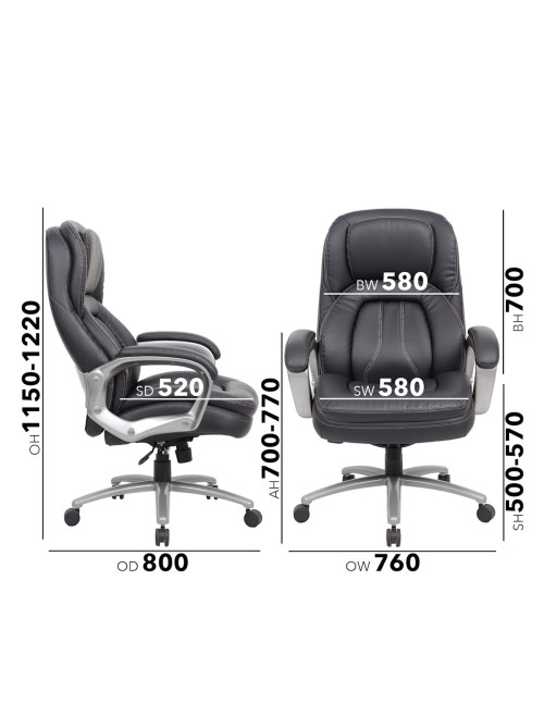 Office Chair Black Atlas Executive Bariatric Chair ATL300T1-K - enlarged view