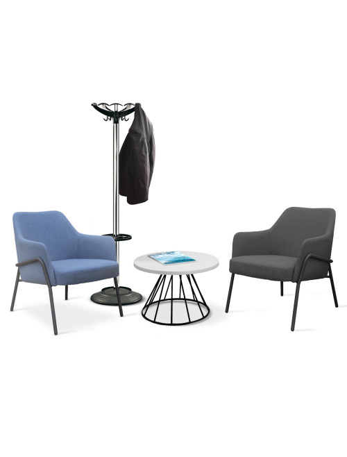 Reception Armchair Corby Dark Grey Reception Lounge Chair COR01-DG - enlarged view