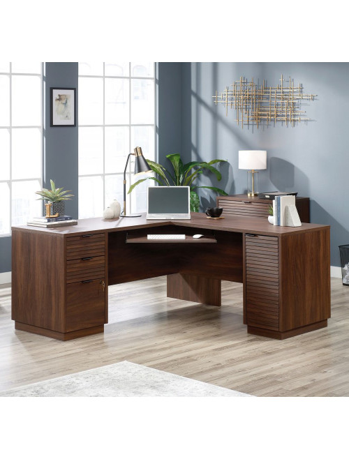 Home Office Desks Elstree Spiced Mahogany Corner Desk 5426914 - enlarged view