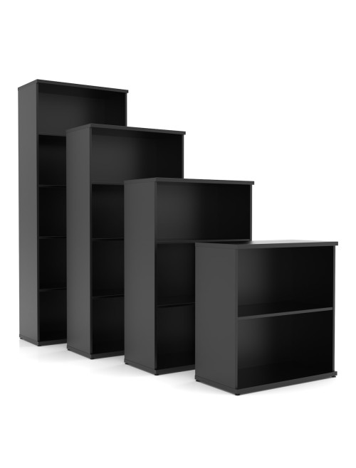 Black Office Bookcase Impulse 800mm Bookcase I005079 by Dynamic - enlarged view