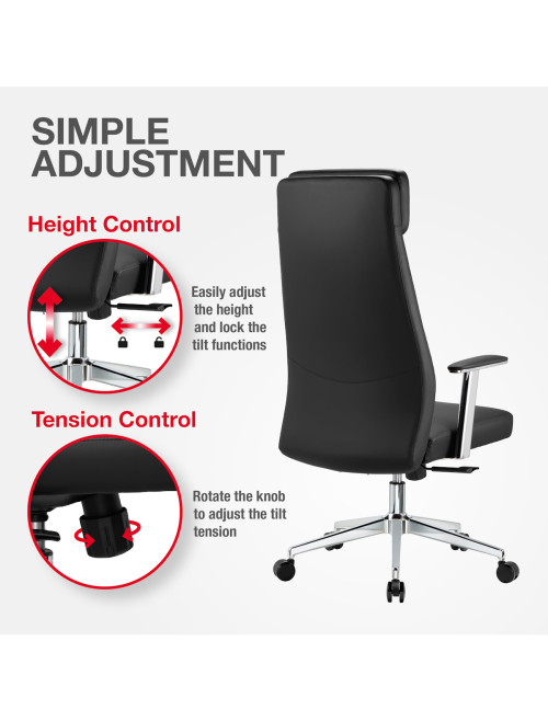 Office Chair Black York Faux Leather Executive Chair CH-YOR-BLK - enlarged view