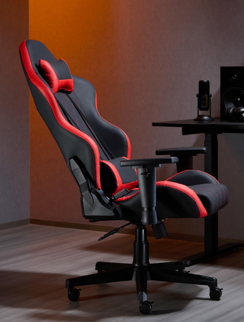 Gaming Chair Monaco Black and Red Faux Leather Racing Chair CH-MON-RED - enlarged view