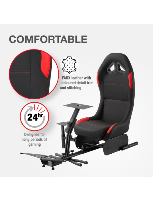 Gaming Chair Nurburg Black and Red Racing Sim Cockpit CH-NUR-RED