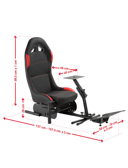 Gaming Chair Nurburg Black and Red Racing Sim Cockpit CH-NUR-RED - enlarged view