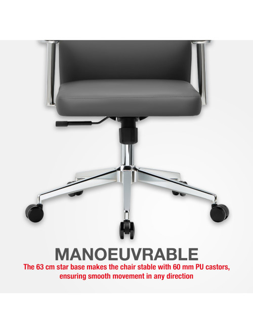 Office Chair Grey York Faux Leather Executive Chair CH-YOR-GRY - enlarged view