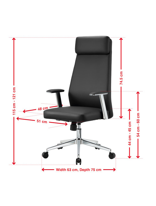 Office Chair Black York Faux Leather Executive Chair CH-YOR-BLK - enlarged view