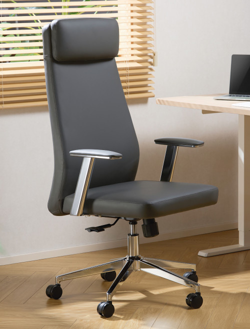 Office Chair Grey York Faux Leather Executive Chair CH-YOR-GRY