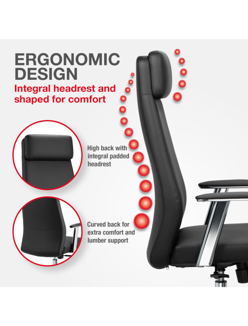 Office Chair Black York Faux Leather Executive Chair CH-YOR-BLK - enlarged view