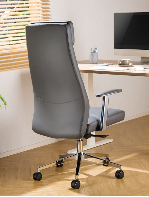 Office Chair Grey York Faux Leather Executive Chair CH-YOR-GRY - enlarged view