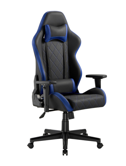 Gaming Chair Monaco Black and Blue Faux Leather Racing Chair CH-MON-BLU - enlarged view
