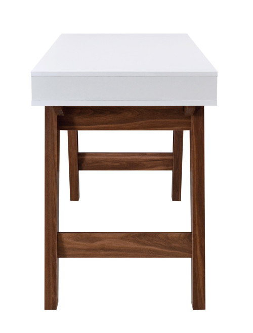 Home Office Desk White and Walnut Florence Computer Desk DSK-FLO-WW - enlarged view