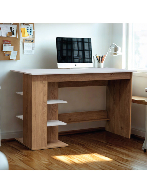 Home Office Desk White and Oak Milan Computer Desk DSK-MIL-OW