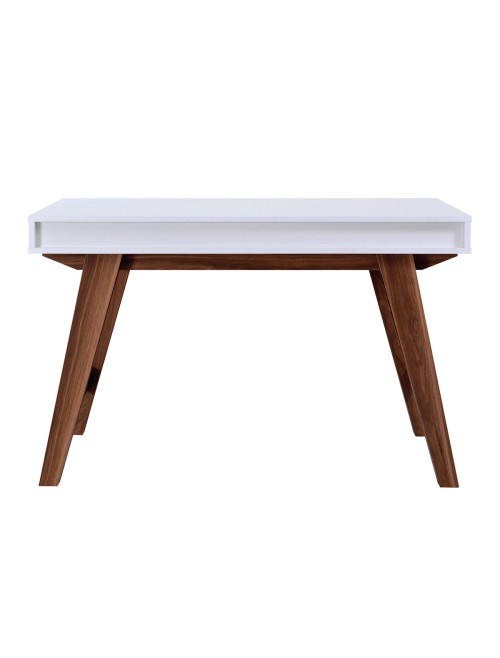 Home Office Desk White and Walnut Florence Computer Desk DSK-FLO-WW - enlarged view