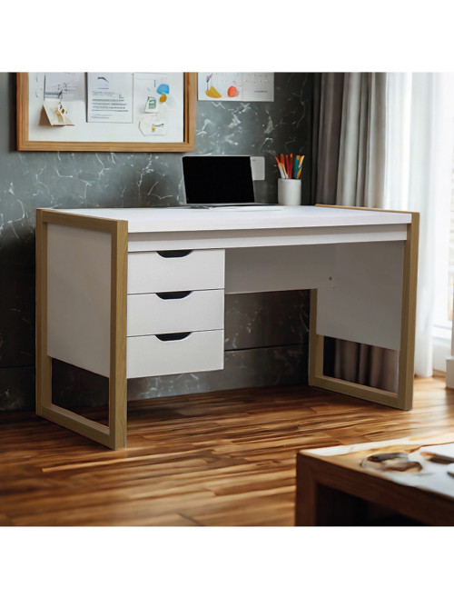 Home Office Desk White Alcarno Computer Desk DSK-ALC-OW